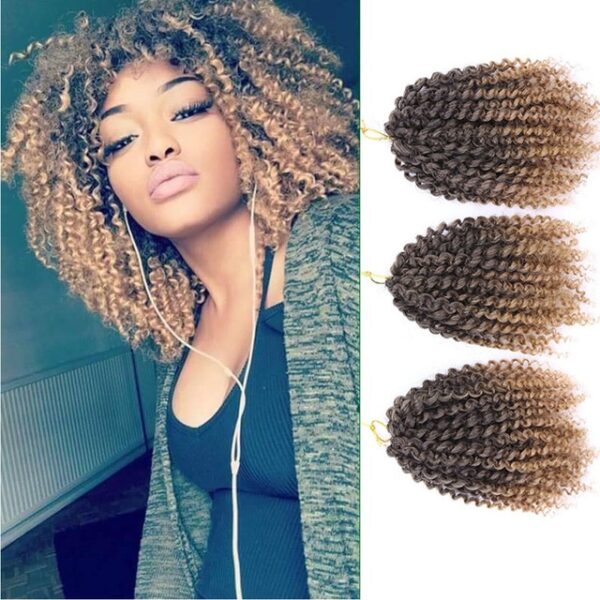 Extensions Crochet Hair Bouclées 8 Pouces – Effet Volume Naturel | Perruque Crochet 60 Racines Haute Densité