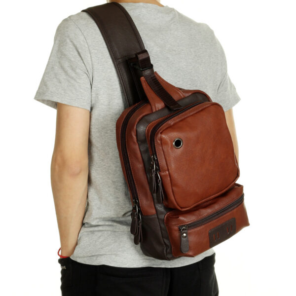 Sac à Dos Poitrine en Cuir pour Homme – Style Coréen Moderne et Sport Chic
