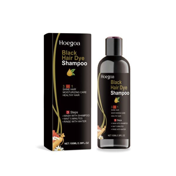 Shampooing Colorant Noir – Teinture Cheveux Naturelle au Gingembre et Ginseng | Couleur Intense et Soin Réparateur